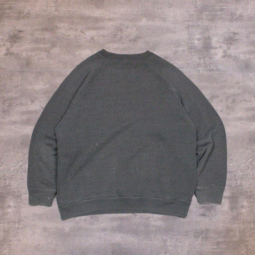Vintage VTG 1990s 90s Faded Grey Crewneck Sweatshirt Blank Faded Grey - Picture 2 of 8